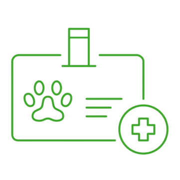 Zielona ikona identyfikatora weterynarza